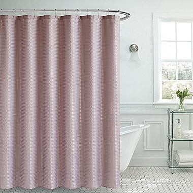 Creative Home Ideas Elijah Solid Textured 70-Inch x 72-Inch Shower Curtain 13-Piece Set in Blush. View a larger version of this product image.