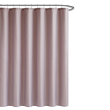 Creative Home Ideas Elijah Solid Textured 70-Inch x 72-Inch Shower Curtain 13-Piece Set in Blush. View a larger version of this product image.