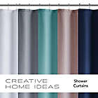 Alternate image 8 for Creative Home Ideas Elijah Solid Textured 70-Inch x 72-Inch Shower Curtain 13-Piece Set in Navy
