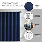 Alternate image 5 for Creative Home Ideas Elijah Solid Textured 70-Inch x 72-Inch Shower Curtain 13-Piece Set in Navy