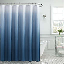 Creative Home Ideas Ombre Weave Standard Shower Curtain 13-Piece Set in Navy