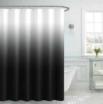 13PC THEA NAVY BLUE Printed Design Bathroom Fabric Shower Curtain Set Hook 