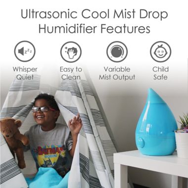 Crane Drop Cool-Mist Humidifier in Aqua. View a larger version of this product image.