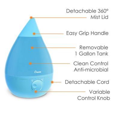 Crane Drop Cool-Mist Humidifier in Aqua. View a larger version of this product image.