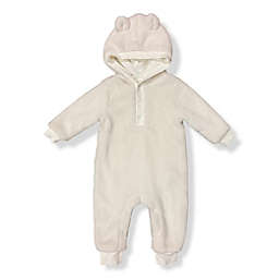 Mini Heroes™ 3D Ears Faux Fur Coverall in Off-White
