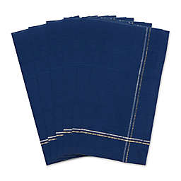 Design Imports Multi Border Cloth Napkins in Blue (Set of 6)
