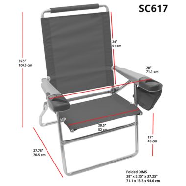 Rio Brands&reg; High Boy Beach Chair in Blue. View a larger version of this product image.