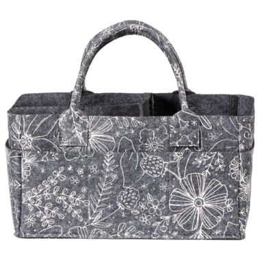 Sammy &amp; Lou&reg; Floral Felt Storage Caddy in Grey/White. View a larger version of this product image.