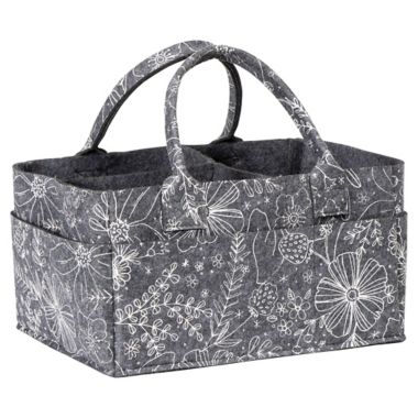 Sammy &amp; Lou&reg; Floral Felt Storage Caddy in Grey/White. View a larger version of this product image.