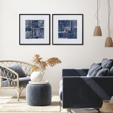 Studio 3B&trade; Blocked Lines 30-Inch Square Framed Wall Art (Set of 2). View a larger version of this product image.