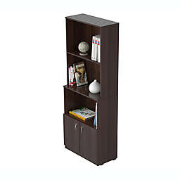HomeRoots™ 4-Shelf Melamine Bookcase in Espresso