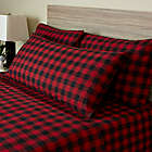 Alternate image 0 for Buffalo Check Flannel Queen Sheet Set in Black/Racing Red