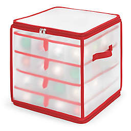 Whitmor&reg; 64-Slot Christmas Ornament Organizer with Removable Trays in Red