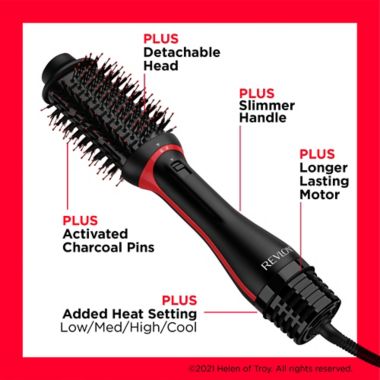 Revlon® Detachable One-Step Hair Dryer and Volumizer PLUS in Black/Red |  Bed Bath & Beyond