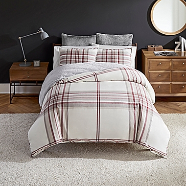 UGG&reg; Paxton 2-Piece Reversible Twin Duvet Cover Set in Cola. View a larger version of this product image.