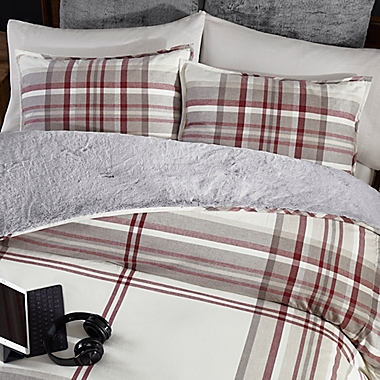 UGG&reg; Paxton 2-Piece Reversible Twin Duvet Cover Set in Cola. View a larger version of this product image.