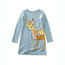 Tea Collection Darling Deer Storytime Dress in Blue