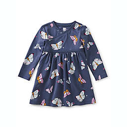 Tea Collection Size 2T Wrap Neck Dress in Blue