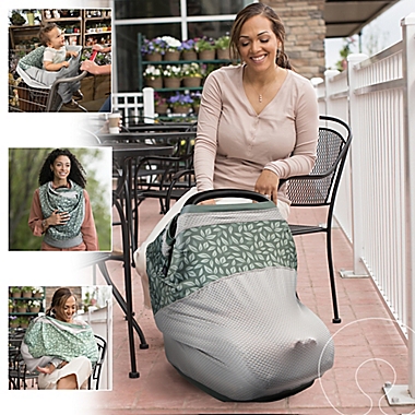 Boppy&reg; 4 &amp; More Multi-Use Cover in Green Leaves. View a larger version of this product image.