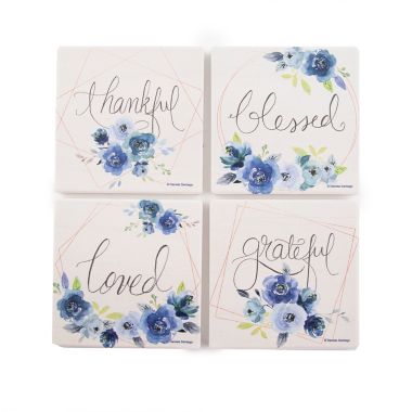 Thirstystone&reg; Blessed and Grateful Coasters (Set of 4). View a larger version of this product image.