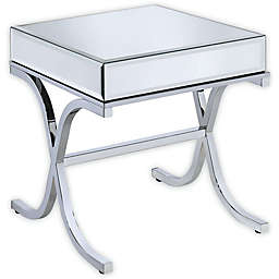 HomeRoots™ Mirrored Top End Table in Chrome