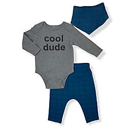 Mini Heroes™ 3-Piece Cool Dude Tie Dye Bodysuit, Bandana, and Pant Set in Blue/Grey