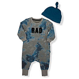 Mini Heroes™ 2-Piece Tie Dye Rad Coverall and Hat Set in Blue