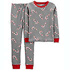 Alternate image 0 for carter&#39;s&reg; 2-Piece Snug Fit Candy Cane Pajama Set in Grey