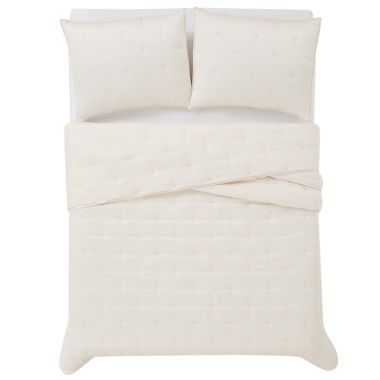 Badgley Mischka&reg; Tufted Matte Satin Quilt Set. View a larger version of this product image.