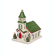 Spode&reg; Christmas Tree Village 6.5-Inch Lit Figural Church in Green