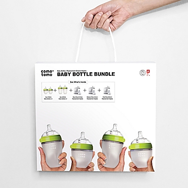 comotomo&reg; 7-Piece Baby Bottle Gift Set in Green. View a larger version of this product image.