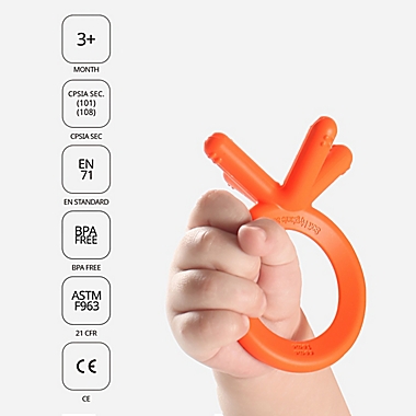 comotomo&reg; Silicone Baby Teether in Orange. View a larger version of this product image.