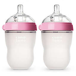 comotomo&reg; 8-Ounce Baby Bottles in Pink (2-Pack)