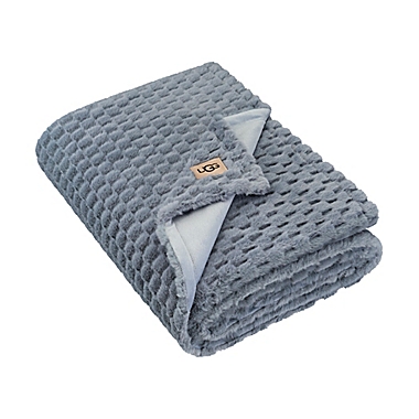 UGG&reg; Polar Faux Fur Textured Throw in Ash Fog. View a larger version of this product image.