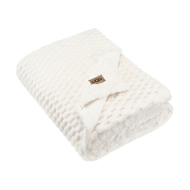 UGG&reg; Polar Faux Fur Textured Throw in Snow. View a larger version of this product image.