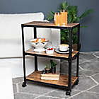 Alternate image 1 for Squared Away&trade; 3-Tier Wood and Metal Utility Cart in Black/Natural
