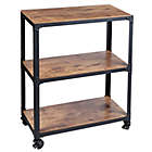 Alternate image 5 for Squared Away&trade; 3-Tier Wood and Metal Utility Cart in Black/Natural