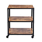 Alternate image 4 for Squared Away&trade; 3-Tier Wood and Metal Utility Cart in Black/Natural