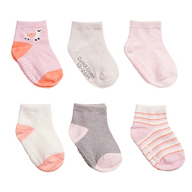 CuddlDuds&reg; Baby Size 0-3M 6-Pack Ankle Socks in Pink. View a larger version of this product image.
