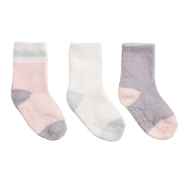 Cuddl Duds&reg; Size 3-12M 3-Pack Cozy Socks in Rosewater. View a larger version of this product image.