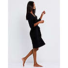 Alternate image 2 for Motherhood Maternity&reg; X-Small/Small Lace Trim Maternity Robe in Black