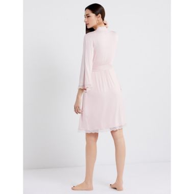 Motherhood Maternity&reg; Nursing Nightgown and Robe Set in Pink/White Stripe. View a larger version of this product image.