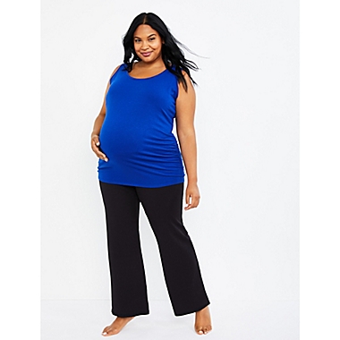 Motherhood Maternity&reg; Plus Size Secret Fit Belly Maternity Yoga Pant in Black. View a larger version of this product image.