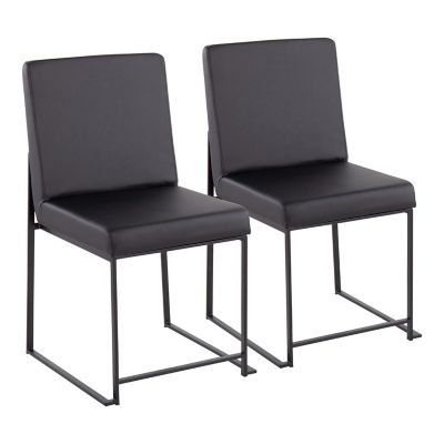 LumiSource&reg; Fuji High-Back Dining Chairs in Black (Set of 2)