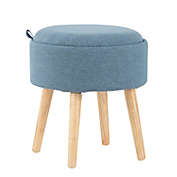 LumiSource&reg; Contemporary Tray Ottoman Stool in Blue/Natural