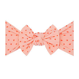 Baby Bling® Neon Dot Shabby Knot Headband in Peach