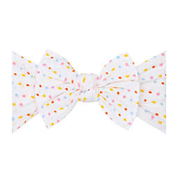 Baby Bling® Rainbow Shabby Knot Headband in White