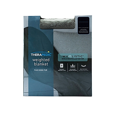 Therapedic&reg; Faux Fur 16 oz. Weighted Blanket in Grey. View a larger version of this product image.