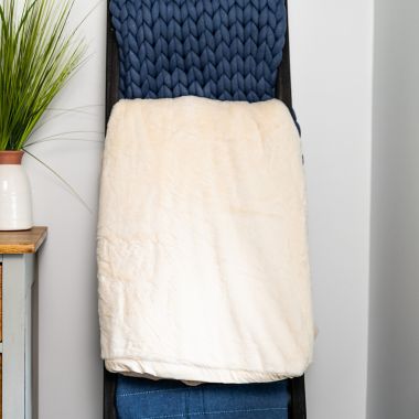 Therapedic&reg; Faux Fur 16 oz. Weighted Blanket in Ivory. View a larger version of this product image.