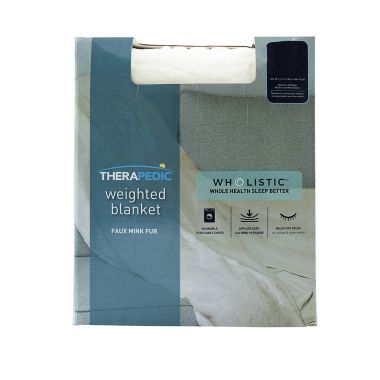 Therapedic&reg; Faux Fur 20 oz. Weighted Blanket in Ivory. View a larger version of this product image.